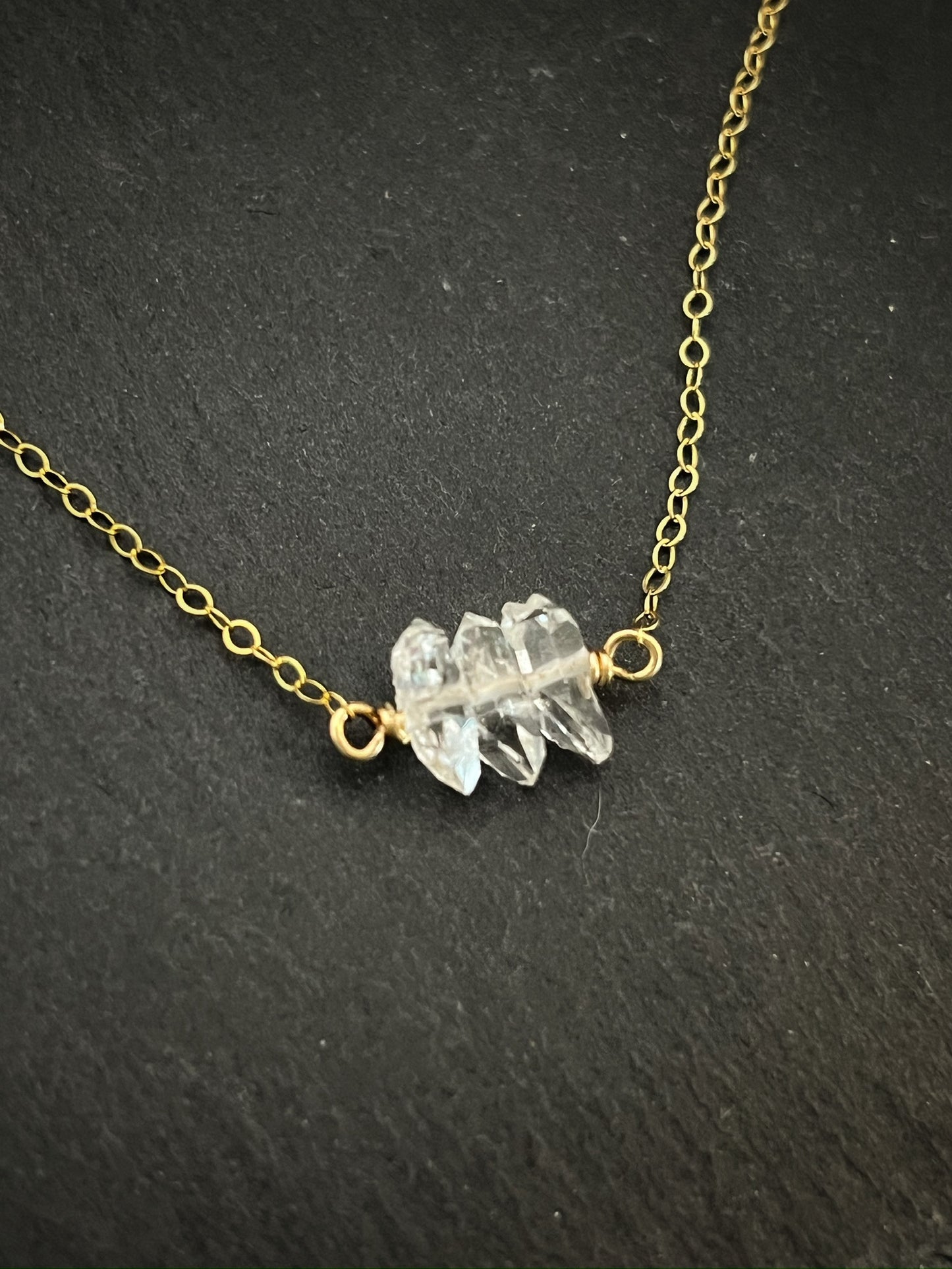 14K Gold and Herkimer Diamond necklace