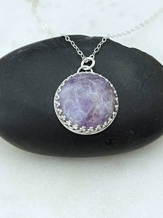 Amethyst and sterling silver necklace