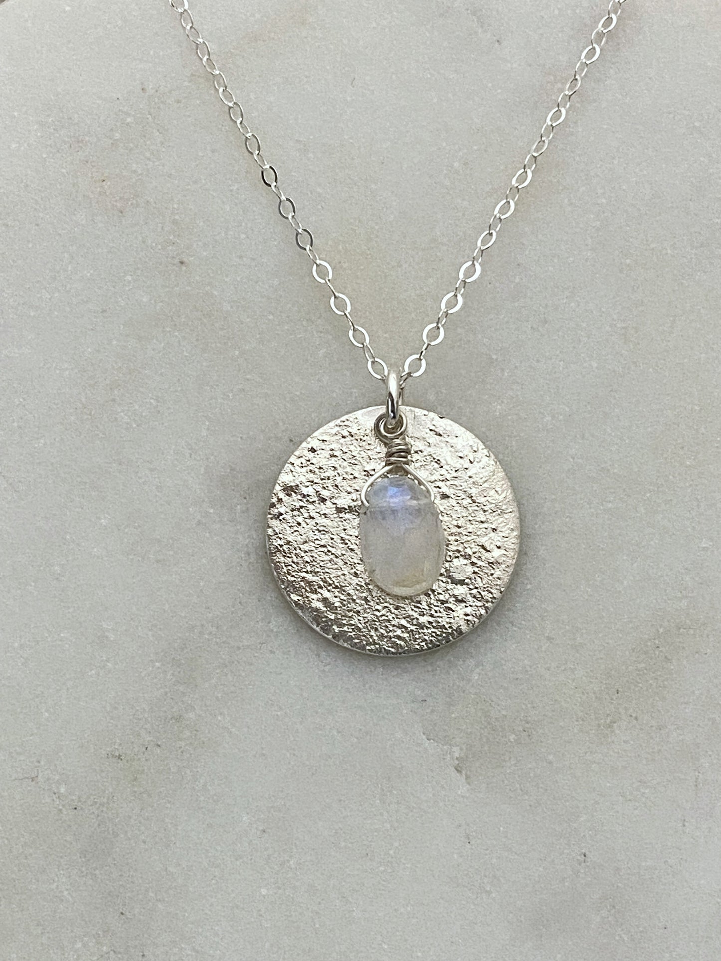 Sterling silver necklace with moonstone